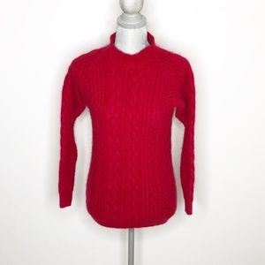 Nordstrom Sweater Lambswool Rabbit Hair Red (H59)